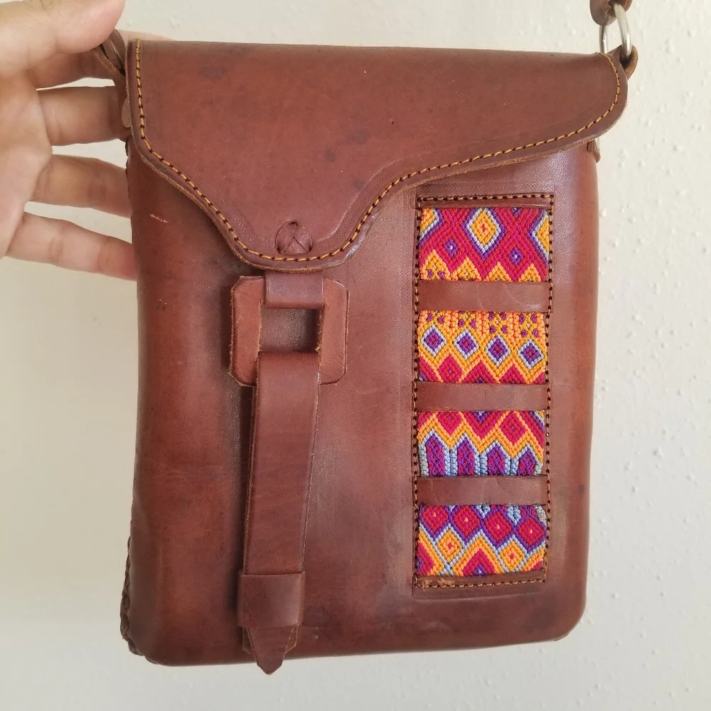 Vintage Handmade Boho Leather Boho Crossbody Southern Style Cowgirl Vibe - Picture 7 of 15